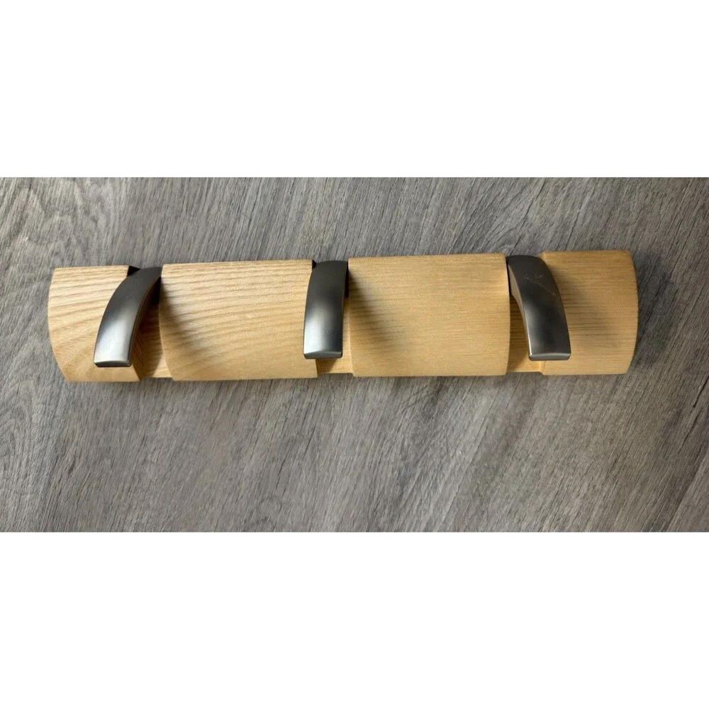 Safco 3-Hook Wall Mounted Floating Coat Rack – Modern, Sleek Beige color 12